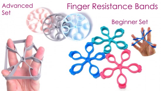 Finger Resistance Bands - Set of 3 - Starter & Advanced